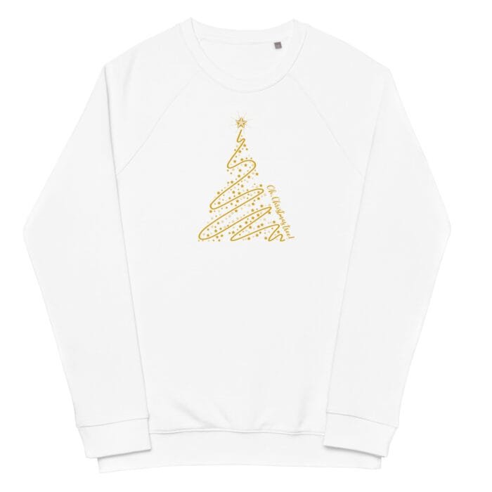 Ekologiškas Kalėdinis megztinis iš organinės medvilnės su šventiniu dizainu, puikiai dovana gamtos mylėtojams, draugams ir tėvams