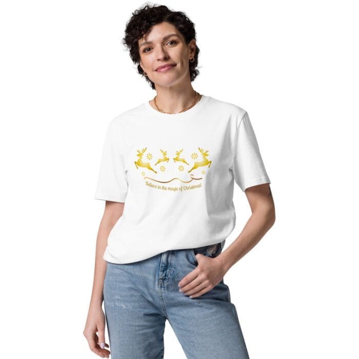Unisex Kalėdiniai marškinėliai 100% organinė medvilnė, patogumas ir šventinė nuotaika – ko daugiau reikia? Tobula dovana gamtos mylėtojui, draugui ar sau