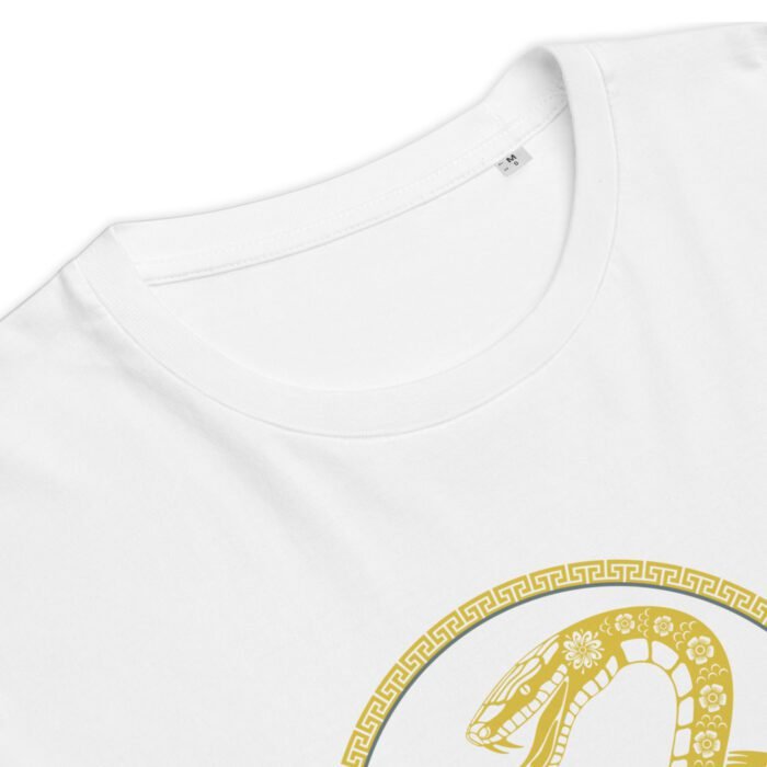 Unisex marškinėliai su gyvatės dizainu. Pagaminti iš 100% organinės medvilnės. Puikiai tinka kaip dovana ar kasdienis stiliaus akcentas sau ar draugams.