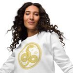 Džemperis be gobtuvo su gyvatės simboliu. Šis unisex modelis, pagamintas iš organinės medvilnės. Tobula dovana Zodiako ženklų mėgėjams, gamtos mylėtojams.