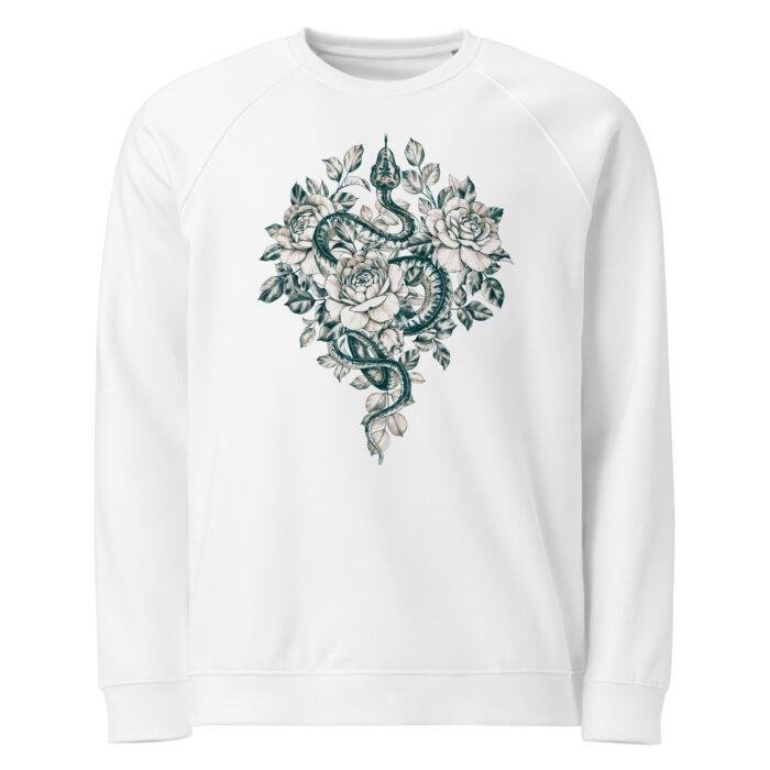 Unisex džemperis be gobtuvo, dekoruotas gyvatės simboliu, sukurtas gamtos mylėtojams ir astrologijos gerbėjams. Tiks tiek kasdienai, tiek ypatingoms progoms.