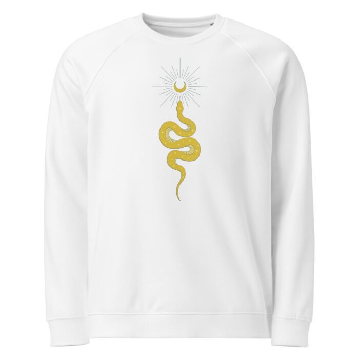 Unisex džemperis su gyvatės simboliu, pagamintas iš minkštos organinės medvilnės. Puiki dovana šeimai, draugams ar kolegoms su simboline stiprybės prasme.
