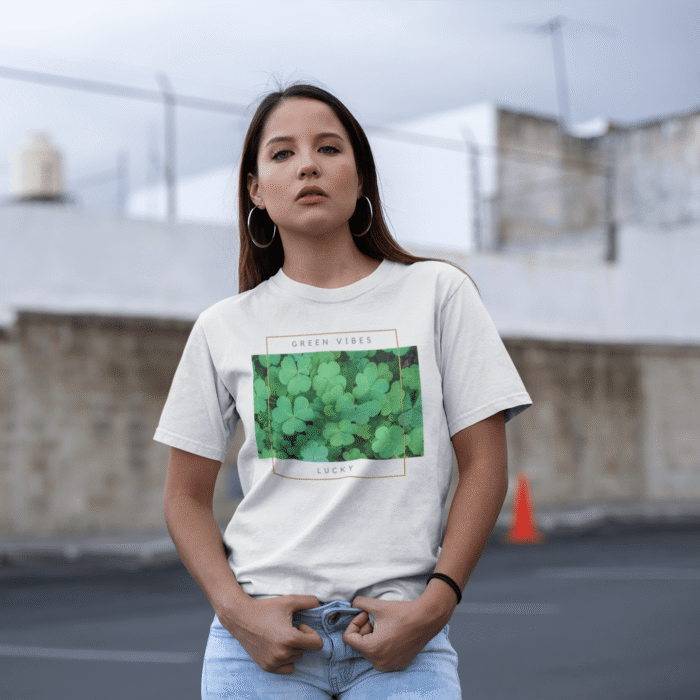 Unisex marškinėliai su dobilo lapais - Image 2