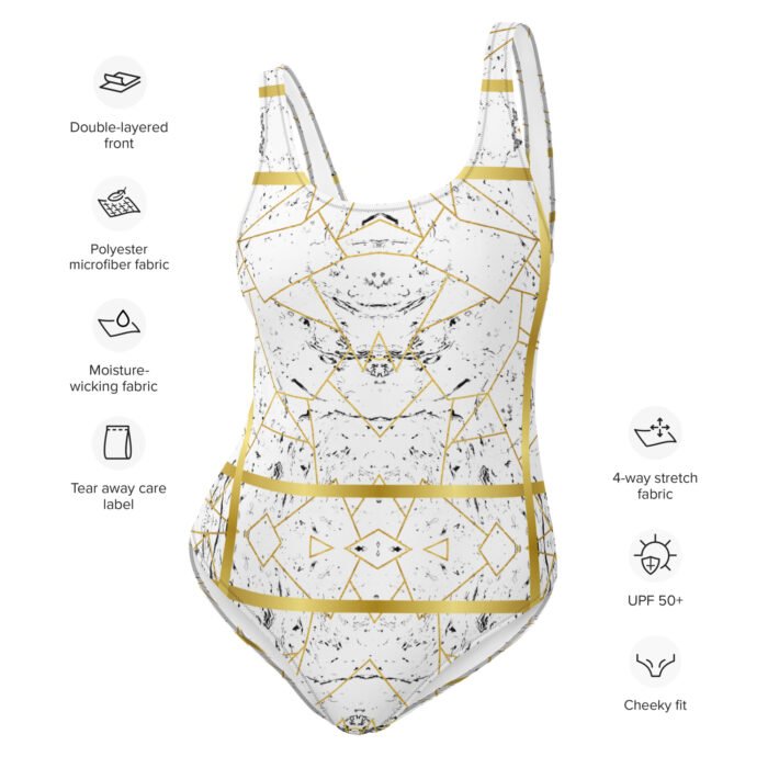 Maudymosi kostiumėlis, kuris sujungia stilių, komfortą ir motyvaciją aktyviam laisvalaikiui. Dvigubo sluoksnio priekinė dalis, keturpusis tamprus audinys