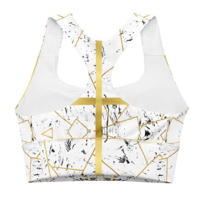 Kompresinė sportinė liemenėlė su dvigubu priekiu ir tvirtomis petnešėlėmis – idealus pasirinkimas treniruotėms, stilingai kasdienai. Ilgas siluetas