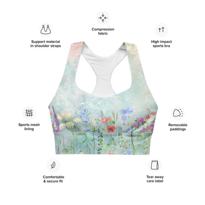 Ekologiška sportinė liemenėlė, ilgesnio modelio - suteikia patogumą tiek sportuojant, tiek kasdien. Pagaminta iš perdirbto poliesterio ir elastano