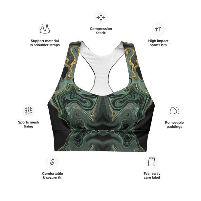 Sportinė liemenėlė su ilgu siluetu ir tvirta atrama puikiai tiks tiek sportui, tiek kasdieniam dėvėjimui. Su dvigubu priekiu ir išimamomis pagalvėlėmis.