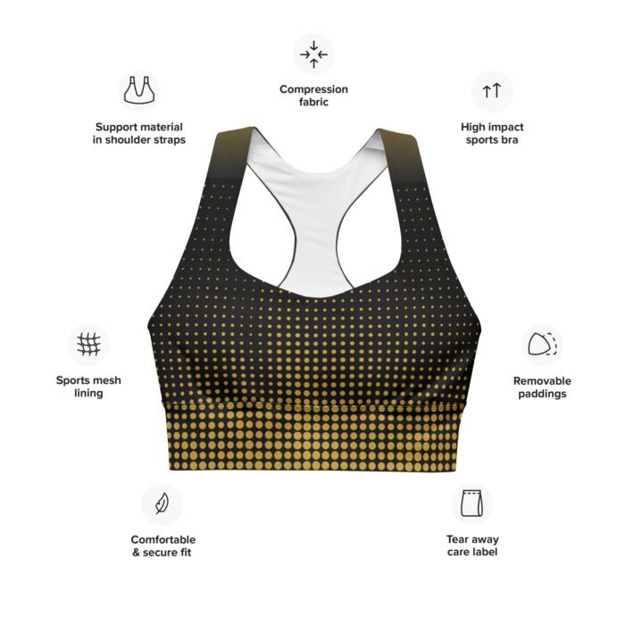 Sportinė liemenėlė ilgo modelio, kompresinė su tvirta atrama puikiai tiks tiek sportui, tiek kasdieniam dėvėjimui. Su dvigubu priekiu