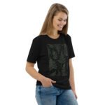 Unisex marškinėliai su žalių lapų raštu – minimalistinis dizainas tiems, kurie vertina gamtos grožį. Lengvi, patogūs ir pagaminti iš 100% organinės medvilnės.