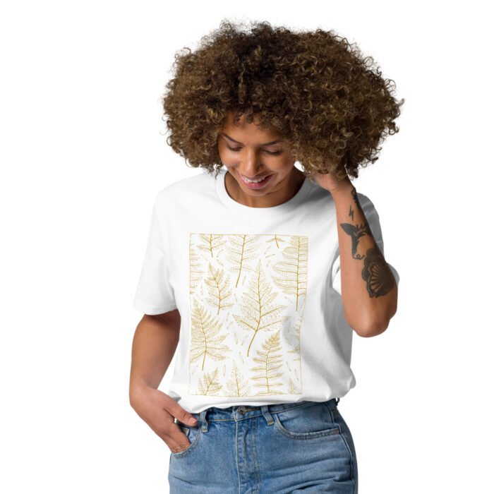 Unisex marškinėliai su gamtos dizainu suteikia gaivumo ir natūralumo pojūtį. Pagaminti iš 100% organinės medvilnės, jie ne tik patogūs, bet ir tvarūs.