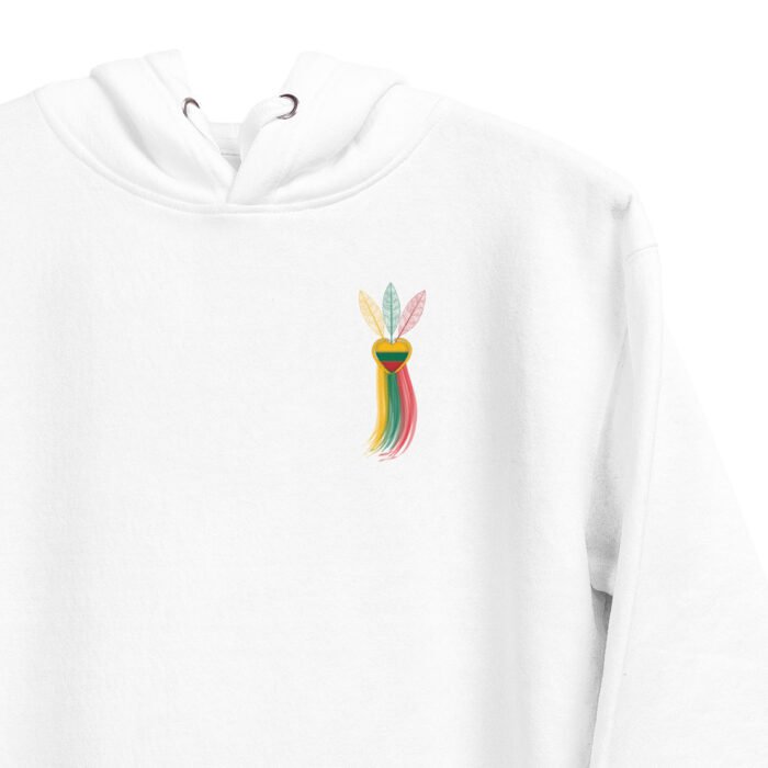 Unisex džemperis su gobtuvu – stilingas pasirinkimas tiems, kurie vertina lietuviškas šaknis. Premium kokybės sudėtyje 65 % medvilnės