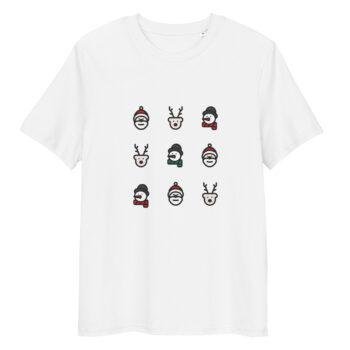 Šie unisex marškinėliai "Šventinis apkabinimas" šventiški, jaukūs ir draugiški odai, pagaminti iš organinės medvilnės. Ideali dovana Kalėdų proga.