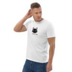 Šie unisex marškinėliai MIAU, pagaminti iš 100% organinės medvilnės Mažas katinėlis, užrašas MIAU . Minimalus dizainas, bet su charakteriu.